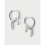 Pdpaola Orecchini Mini Twist Silver in argento rodiato con motivo a nodo, vista frontale coppia AR02-D28-U