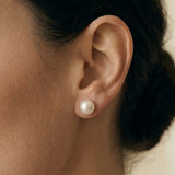 Alfyo orecchini perle a lobo indossate diametro 8 mm