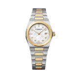 Raymond Weil A.R.T. Date orologio donna quadrante madreperla bianca con diamanti, bracciale integrato bicolore acciaio e oro giallo 1250-STP-97081