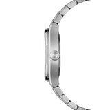 Raymond Weil A.R.T. Date vista laterale cassa acciaio con corona scanalata monogramma RW e profilo sottile 1250-STS-97081