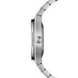 Raymond Weil A.R.T. Date vista laterale corona scanalata con monogramma RW e cassa in acciaio satinato 1000-ST-52001