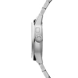 Raymond Weil Freelancer Complete Calendar vista laterale cassa acciaio con corona incisa logo RW e correttori 2766-ST-50001