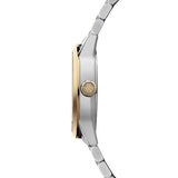Raymond Weil Freelancer Date vista laterale cassa acciaio con corona dorata incisa monogramma RW 2741-STP-64001