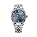Raymond Weil Freelancer Date orologio automatico quadrante blu sunray bracciale acciaio indici applicati 2741-ST-50001