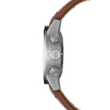 Raymond Weil Freelancer Flyback Chronograph vista laterale cassa acciaio PVD grigio con pulsanti cronografo e corona a cipolla 7783-TIC-05520