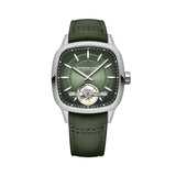 Raymond Weil Freelancer RW1212 quadrante verde gradiente con bilanciere a vista, cassa cushion acciaio cinturino pelle verde 2790-STC-52051