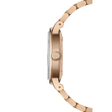 Raymond Weil Millesime Central Seconds vista laterale corona con monogramma RW e cassa PVD oro rosa satinata 2125-P5-45001