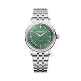 Raymond Weil Millesime Central Seconds orologio donna quadrante verde salvia con indici a bastoni e bracciale acciaio 2125-ST-52011