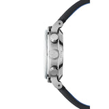 Raymond Weil Millesime Jubilee vista laterale cassa acciaio con pulsanti cronografo e corona con monogramma RW 7776-STC-65501