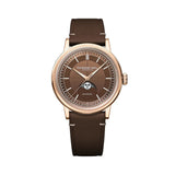 Raymond Weil Millesime Moonphase automatico quadrante marrone a settori con fasi lunari, cassa PVD oro rosa e cinturino pelle 2945-PC5-70001