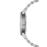 Raymond Weil Millesime Small Seconds vista laterale cassa acciaio con corona incisa logo RW dettaglio profilo 2130-ST-60521