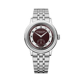 Raymond Weil Millesime Small Seconds quadrante Tuxedo rosso borgogna e grigio chiaro, bracciale acciaio 2930-ST-05450