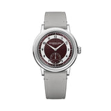 Raymond Weil Millesime Small Seconds quadrante Tuxedo rosso uva e grigio chiaro, cassa acciaio 39mm cinturino pelle grigio 2930-STC-05450