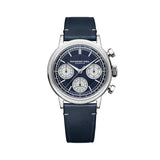 Raymond Weil Millesime Tri-Compax Chronograph quadrante blu notte con scala tachimetrica, cinturino pelle blu 7765-STC-50651