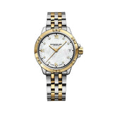 Raymond Weil Tango Classic donna quadrante madreperla bianca con diamanti, bracciale bicolore acciaio e PVD oro 5960-STP-00995