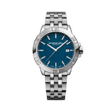 Raymond Weil Tango Classic orologio uomo quadrante blu indici luminosi bracciale acciaio inossidabile datario 8160-ST-50041