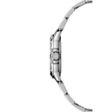 Raymond Weil Tango Classic vista laterale cassa acciaio con corona a vite monogramma RW e bracciale ergonomico 5960-ST-46001