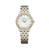 Raymond Weil Toccata Classic donna quadrante madreperla bianca con diamanti, bracciale bicolore acciaio e oro giallo 5024-SPS-97081