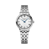 Raymond Weil Toccata Classic orologio donna quadrante bianco numeri romani lancette blu bracciale acciaio 5985-ST-00300