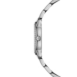 Raymond Weil Toccata Classic vista laterale cassa acciaio con corona RW e lunetta diamanti creati in laboratorio 5024-STS-64001