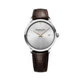 Raymond Weil Toccata Classic orologio uomo quadrante argento sunburst indici oro rosa cinturino pelle marrone 5485-SL5-65001