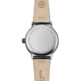 Raymond Weil Toccata Classic fondello acciaio inciso Swiss Made vetro zaffiro cinturino pelle nera vista posteriore 5985-STC-00659