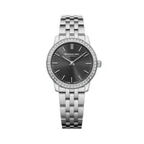 Raymond Weil Toccata Classic donna quadrante nero soleil con diamanti sulla lunetta, bracciale acciaio 5024-STS-60001