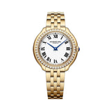 Raymond Weil Toccata Heritage donna quadrante bianco numeri romani, cassa PVD oro giallo con diamanti e bracciale 5250-PS-00650