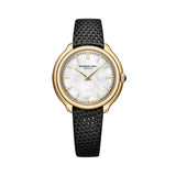 Raymond Weil Toccata Heritage orologio donna cassa oro giallo PVD quadrante madreperla bianca cinturino pelle nero 5250-PC-97001