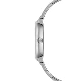 Raymond Weil Toccata Heritage vista laterale cassa ovale acciaio lucidato con corona scanalata monogramma RW 2280-ST-50001