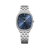 Raymond Weil Toccata Heritage orologio donna quadrante blu soleil cassa ovale acciaio con diamanti bracciale acciaio 5280-STS-50001
