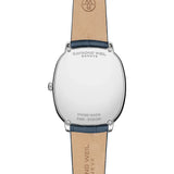 Raymond Weil Toccata Heritage fondello avvitato acciaio inciso Swiss Made con cinturino pelle blu scuro 5280-STC-50001
