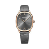 Raymond Weil Toccata Heritage orologio quadrante antracite soleil cassa ovale PVD oro rosa cinturino pelle grigio 2280-PC5-60001