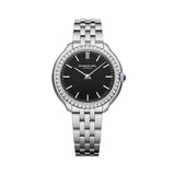 Raymond Weil Toccata Heritage donna quadrante nero con diamanti su lunetta, bracciale acciaio inossidabile 5250-STS-20001