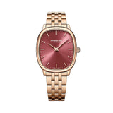Raymond Weil Orologio Toccata Heritage quadrante uva rossa soleil con bracciale PVD oro rosa e indici a bastoni 2280-P5-45001