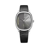 Raymond Weil Toccata Heritage x seconde/seconde/ quadrante bicolore antracite con scritte gialle, cassa ovale acciaio 2280-STC-SEC01