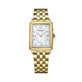 Raymond Weil Toccata Square donna quadrante madreperla bianca con diamanti, cassa e bracciale PVD oro giallo 5925-P-00995