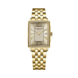 Raymond Weil Toccata Square donna quadrante champagne numeri romani, cassa dorata PVD con diamanti e bracciale oro 5925-PS-00100