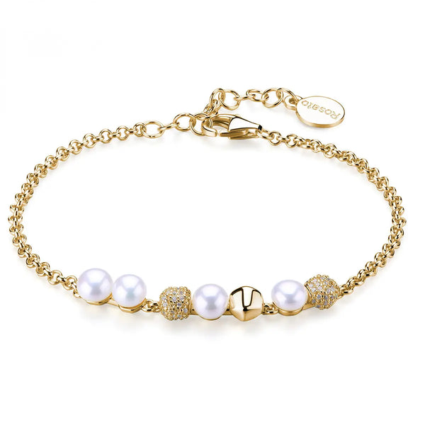Rosato Bracciale Azzurra con Perle Placcato Oro