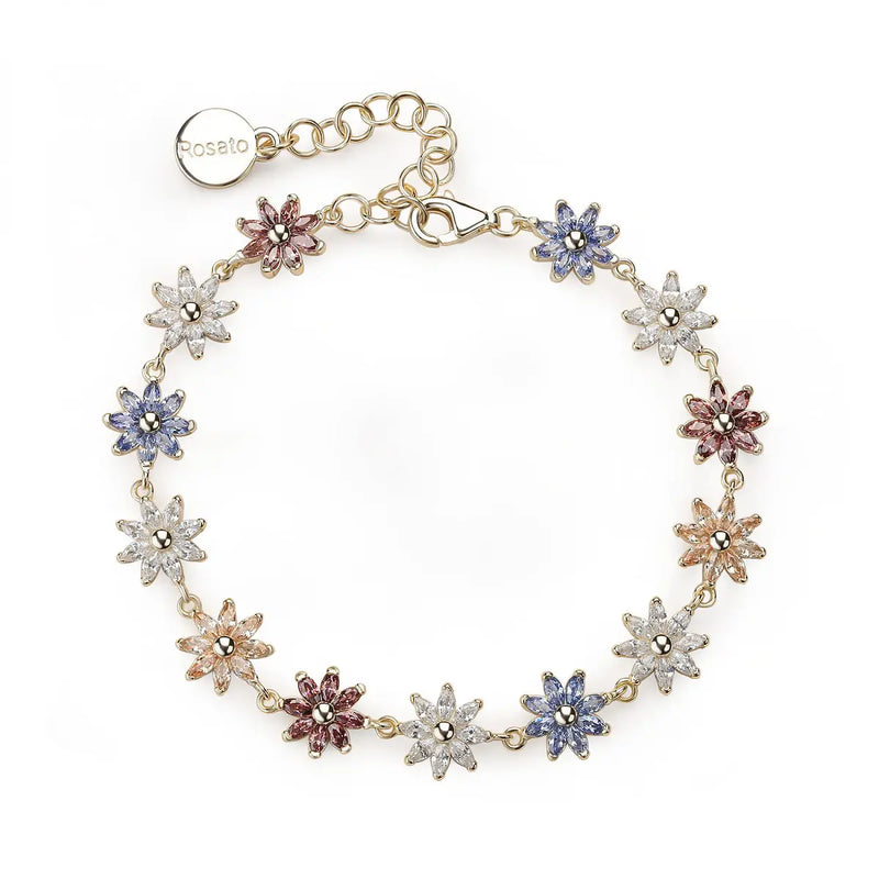 Rosato Bracciale Gaia Dorato Fiori Colorati