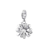 Ciondolo Rosato Storie Margherita charm fiore in argento 925 con cubic zirconia bianchi RZ052R