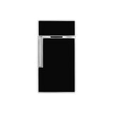 St Dupont Accendino Biggy Laccato vista posteriore in lacca nera lucida con profilo cromato e rotella 025001