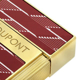 St Dupont Accendino Biggy Laccato dettaglio logo inciso e lavorazione lacca bordeaux con profili dorati 025078B