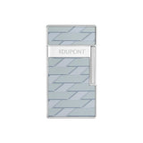 St Dupont Accendino Biggy Laccato Monogram 1872 grigio e argento in metallo, vista frontale con logo 025080