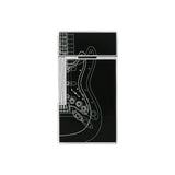 St Dupont Biggy Laccato vista posteriore con incisione corpo chitarra Fender Stratocaster su lacca nera e finiture argento 025025