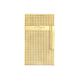 St Dupont Accendino Le Grand Dupont Cling finitura oro giallo con motivo punta di diamante vista frontale C23009
