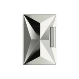 St Dupont Accendino Ligne 2 Fire X in ottone finitura palladio con motivo geometrico tridimensionale lucido C18610