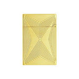 St Dupont Accendino Ligne 2 Fire X vista posteriore con incisione Fire X a righe su finitura oro giallo C18611