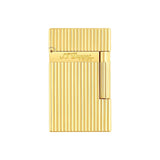 St Dupont Accendino Ligne 2 Guilloché finitura oro giallo con decorazione verticale e logo inciso 16827