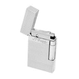 St Dupont Accendino Ligne 2 Guilloche aperto con meccanismo a pietrina, finitura argento diamond head 016184
